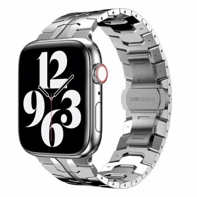 Afbeelding van Apple watch Stalen schakelband Zilver Geschikt voor 38mm / 40mm 41mm