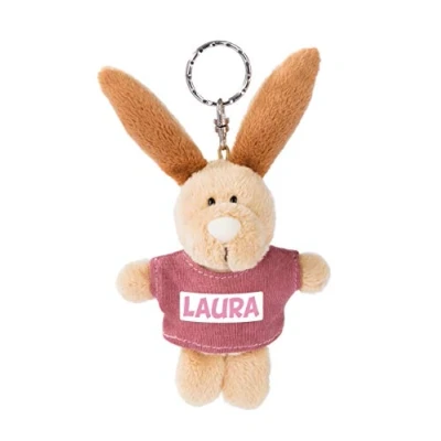 Afbeelding van NICI Laura 44633 sleutelhanger konijn met T shirt, 10 cm, beige