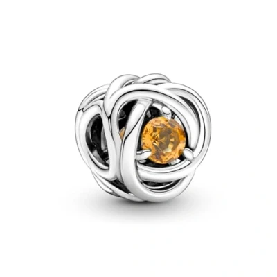 Afbeelding van PANDORA November Geburtsstein Honingkleurige Ewigkeitskreis bedel van Sterling zilver met kristallen, 790065C04, zilver, Zirkonia