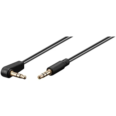 Afbeelding van 3,5mm Jack stereo audio slim kabel haaks / zwart 5 meter
