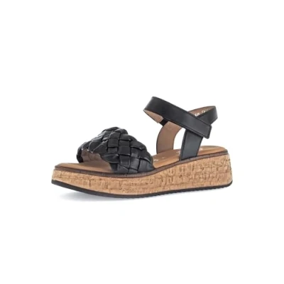 Afbeelding van Gabor Sandalen met plateauzool, Dames, Maat: 37.5, Schwarz Leer