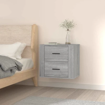 Afbeelding van Nachtkastje wandgemonteerd 50x36x47 cm grijs sonoma eikenkleur