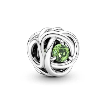 Afbeelding van PANDORA Augustus verjaardagsstein lentegroen Ewigkeitskreis bedel van Sterling zilver met kristallen, 790065C03, zilver, Zirkonia