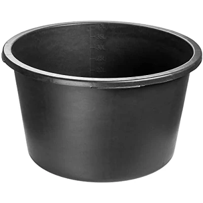 Afbeelding van KADAX Mortelbak, robuust, voor tuin, bouwplaats, cementbak, rond, van kunststof, met handgrepen, mortelbak (40 liter)