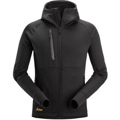 Afbeelding van Snickers 8026 FlexiWork, Polartec Power Stretch Hoodie met Volledige Rits Zwart