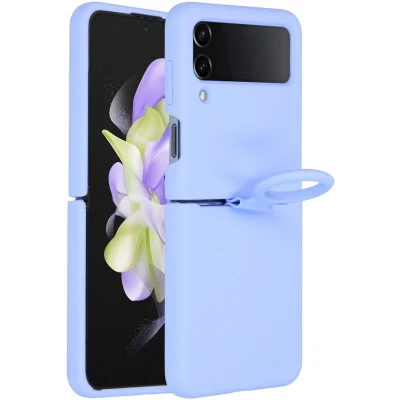 Afbeelding van Accezz Hoesje Geschikt voor Samsung Galaxy Z Flip 4 Siliconen Liquid Silicone Backcover Paars