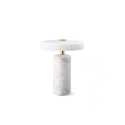 Afbeelding van Trip LED oplaadbare tafellamp, wit / wit, marmer, glas, IP44
