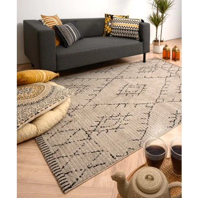 Afbeelding van Berber Vloerkleed Beni Ouarain Sufian Grijs/zwart 160x230 Cm