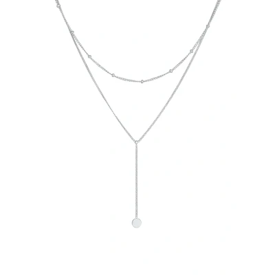 Afbeelding van Elli Layer LOOK Basic Ketting, Dames, Maat: 45, Silber