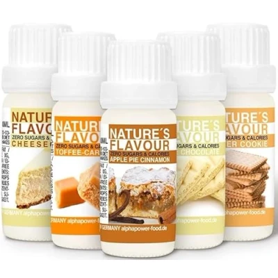 Afbeelding van ALPHAPOWER FOOD Flavour Drops Set van 5 spaarpotten, Flavdrops, 100% natuurlijk aroma, calorievrije en suikervrije smaakdruppels, kookaroma voor alle levensmiddelen water naar smaak