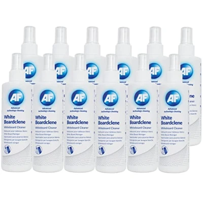 Afbeelding van AF whiteboard reinigingsspray, reinigingsvloeistof, ideaal voor scholen, kantoren, klaslokalen en laboratoria, 12 x 250 ml