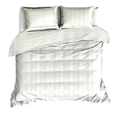 Image de de Witte Lietaer Zygo housse couette Grande taille (240x220 cm + 2 taies d&#039;oreiller) Blanc cassé