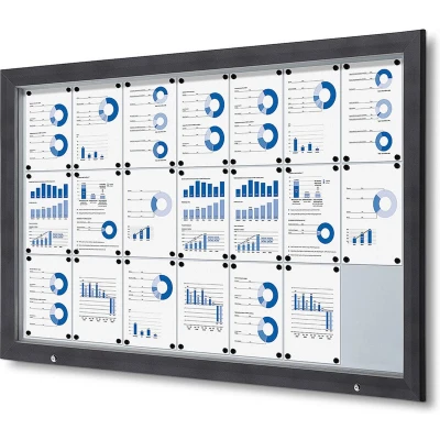 Afbeelding van Vergrendelbaar Notitiebord Outdoor SCT met Gasveer 21 X A4 Antraciet Syna SCT21XA4PHC7016JS Horeca &amp; Professioneel