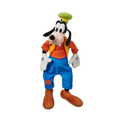 Afbeelding van Disney Officiële Goofy pluche deken voor kinderen, knuffelfiguur met textuur en geborduurde details, gepatchte broek vilten tanden, geschikt alle leeftijden.