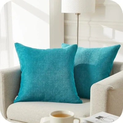 Afbeelding van Topfinel Set van 2 kussenhoezen, 40 x cm zacht chenille voor woonkamer, bank, bed, tuin, balkon, buiten