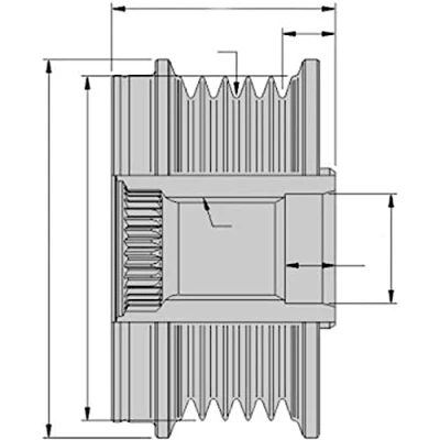 Afbeelding van HELLA 9XU 358 038 011 Dynamovrijloop 36,5 Met kap MERCEDES BENZ: V Class
