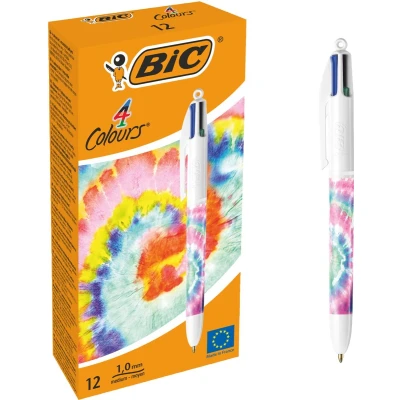 Afbeelding van Bic Colours Decors Botanical Universe 4 kleurenbalpen, medium, klassieke inktkleuren, doos van 12 stuks