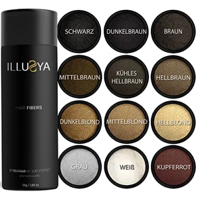 Afbeelding van ILLUSYA® Hair Fiber, haarvezels voor haarverdichting. Premium merk vol en dik haar in enkele seconden 25g (MIDDEN BRUIN)