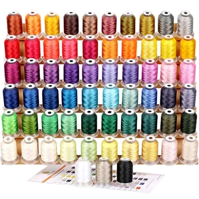 Afbeelding van New brothread 63 Brother Kleuren Polyester Machine Borduurgaren Kit 500M (550Y) Elke Spoel Voor Babylock Janome Singer Pfaff Husqvarna Bernina Borduren en Naaimachines