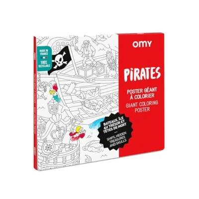 Afbeelding van OMY Piraten Kleurposter Giant coloring poster voor jong en oud 100 x 70 cm PIRATES