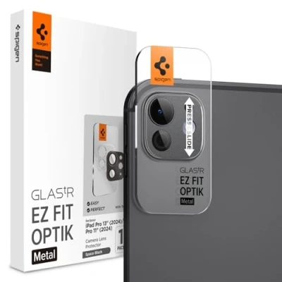 Afbeelding van Spigen Glas.tR EZ Fit Optik Metal Compatibel met iPad Pro 11 inch (2024), 13 Space Black, 1 stuk, lensbescherming, volledige afdekking, krasbestendig, hardheid 9H