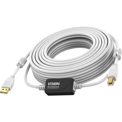 Afbeelding van Vision TC 10MUSB+/2 USB kabel 10 m 2.0 A B Wit