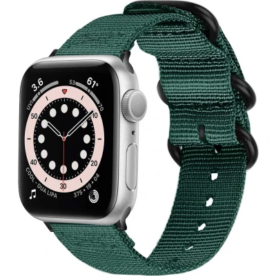 Afbeelding van imoshion Nylon bandje voor de Apple Watch Series 1 9 / SE 38/40/41 mm 10 42 Donkergroen