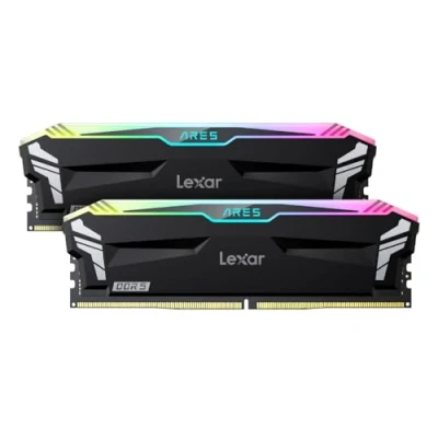 Afbeelding van Lexar ARES RGB DDR5 Werkgeheugenmodule voor PC 32 GB 2 x 16 6400 MHz 288 pins DIMM LD5EU016G R6400GDLA