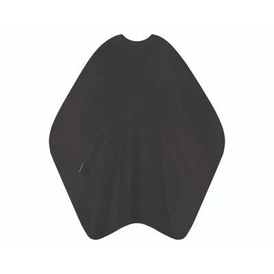 Afbeelding van Trend Design Kapmantel Nano Compact Uni button Zwart 135x150cm Haibu by Kapperskorting.com