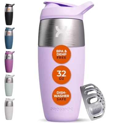 Afbeelding van Promixx Pursuit Shaker Eenwandige proteïneshaker van roestvrij staal, superzacht, 950 ml, lila