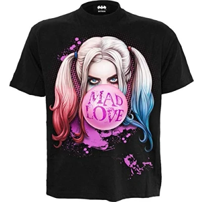 Afbeelding van Spiral Harley Quinn Unisex Tshirt S MAD LOVE Zwart