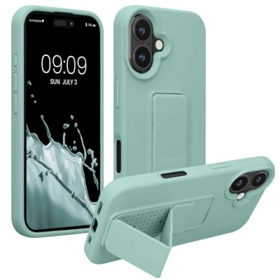 Afbeelding van kwmobile back cover voor smartphone geschikt Apple iPhone 16 1x beschermhoesje van kunststof In mintgroen