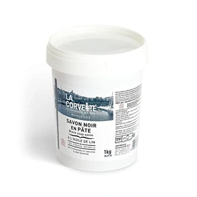 Afbeelding van La Corvette Ecocert Zwarte Zeep van Lijnzaadolie, 1 kg