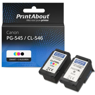 Afbeelding van Huismerk Canon PG 545 / CL 546 Inktcartridge Zwart + 3 kleuren Voordeelbundel