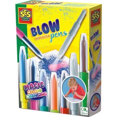 Afbeelding van SES Blow airbrush pens Magisch kleurveranderen tweekleurige blaasstiften goed uitwasbaar met kleur veranderende blaasstift