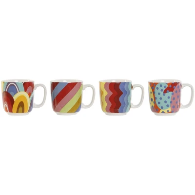 Afbeelding van Set van koffiekopjes DKD Home Decor Multicolour Koraal Bamboe Dolomite 180 ml