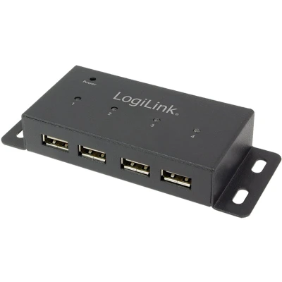 Afbeelding van LogiLink USB 2.0 Hub 4 Port mit Netzteil Metall