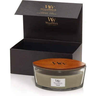 Afbeelding van WoodWick Geurkaars Ellipse Fireside Deluxe Geschenkset 454 gr
