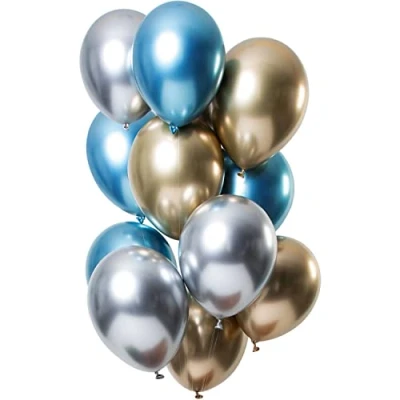 Afbeelding van Folat ballonnen Mirror Effect Sapphire 33 cm 12 stuks