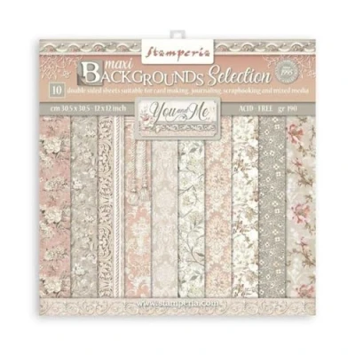 Afbeelding van Stamperia Maxi Background You and Me 12x12 Inch Paper Pack (SBBL114)