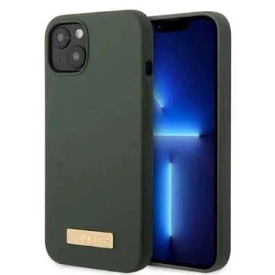 Afbeelding van Guess GUHMP13MSBPLA iPhone 13 6.1 groen/kaki harde hoes Siliconen logoplaat MagSafe