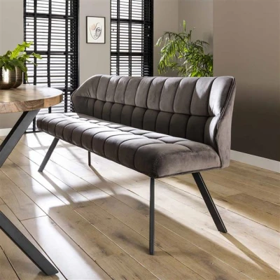 Afbeelding van Hoyz Eetkamerbank Raster 180cm Breed 3 Personen Grijs