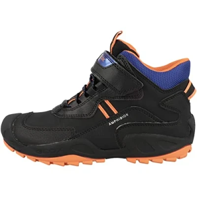 Afbeelding van Geox J New Savage Boy B a, Jongenssneakers, Zwart/Oranje