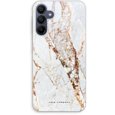 Afbeelding van Case Company® hoesje geschikt voor Samsung Galaxy A25 Goud marmer Soft Cover Telefoonhoesje Bescherming aan alle Kanten en Schermrand