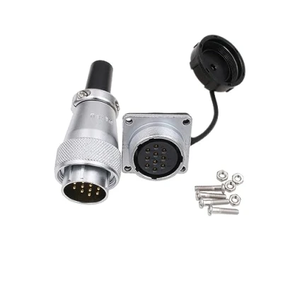 Afbeelding van HangTon WS24 10 pins mannelijke vrouwelijke connector voor luchtvaart ronde elektrische kabels, stofdicht, corrosiebestendigheid van industriële metalen, 18 AWG A kabel