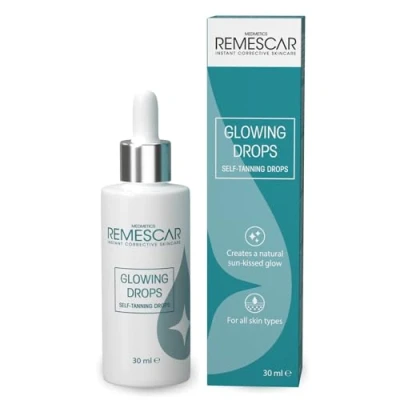 Afbeelding van Remescar Zelfbruinende druppels voor het gezicht, 30 ml, fosforescerende bruining, valse bruiningsdruppels om toe te voegen aan hydratatie en huidverzorgingsroutine, versterker
