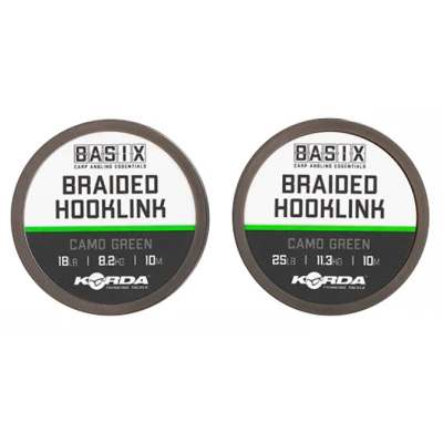 Afbeelding van Korda Basix Braided Hooklink 18lb/8,2kg (10m) Karper onderlijnmateriaal