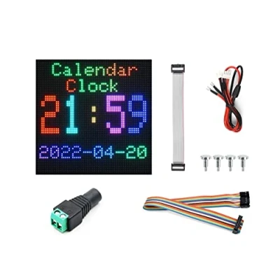 Afbeelding van RGB Full Color LED Matrix Panel Display 64 x pixels 3 mm pitch scherm voor Raspberry Pi, Arduino, 4096 individuele leds