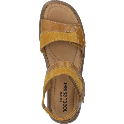 Afbeelding van Josef Seibel Sandalen met sleehak, Dames, Maat: 38, Safran Leer