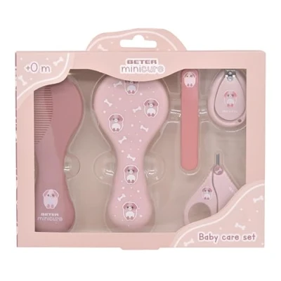 Afbeelding van Beter Babyverzorgingsset voor pasgeborenen, babyverzorgingsset, nagelknipper, limoen, schaar, borstel en kam, pasgeboren babyset, babyhygiëneset, cadeaus hondentekening